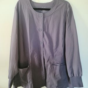 Scrub Jacket-Grey 3x Stretch (missing button)